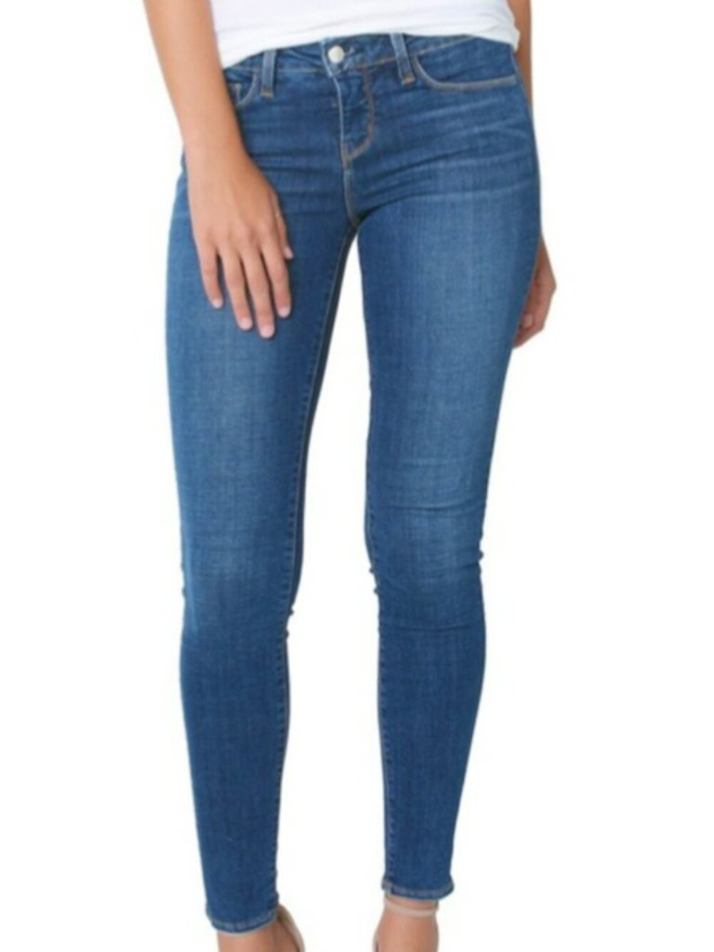 L'Agence Brigitte Skinny Tapered Mid-Rise Crop Ankle Jean in Light Vintage - NWT